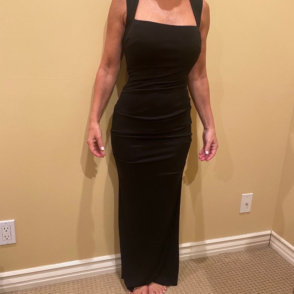 Nicole Miller Black Ruched Dress